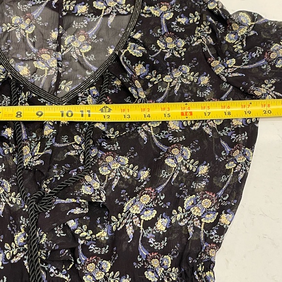 The Kooples Women's 100% Silk Tiered Ruffle Mini Dress Black Size 2 - Picture 11 of 12